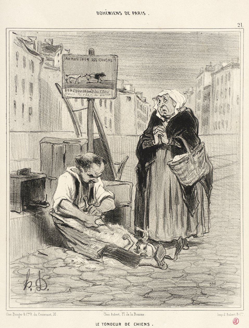 The Dog Shearer by Honoré Daumier