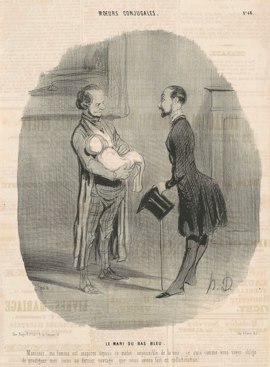 The Husband of the Bluestocking... by Honoré Daumier