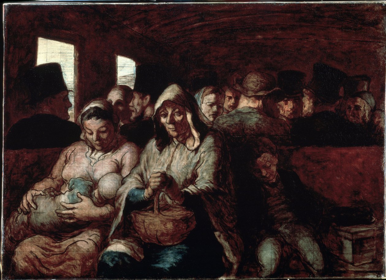 A Wagon of the Third Class by Honoré Daumier