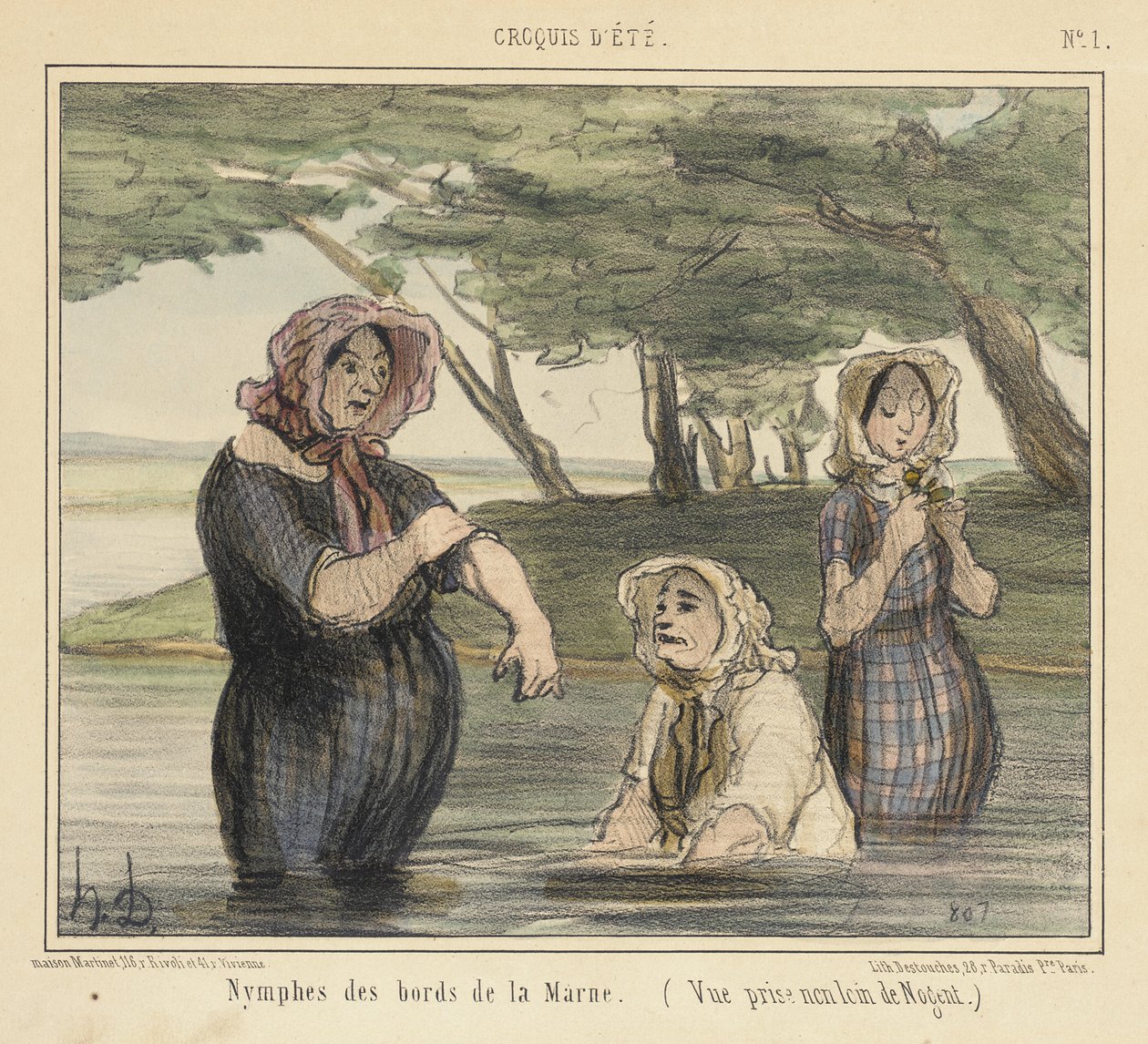 Nymphs by the Marne by Honoré Daumier