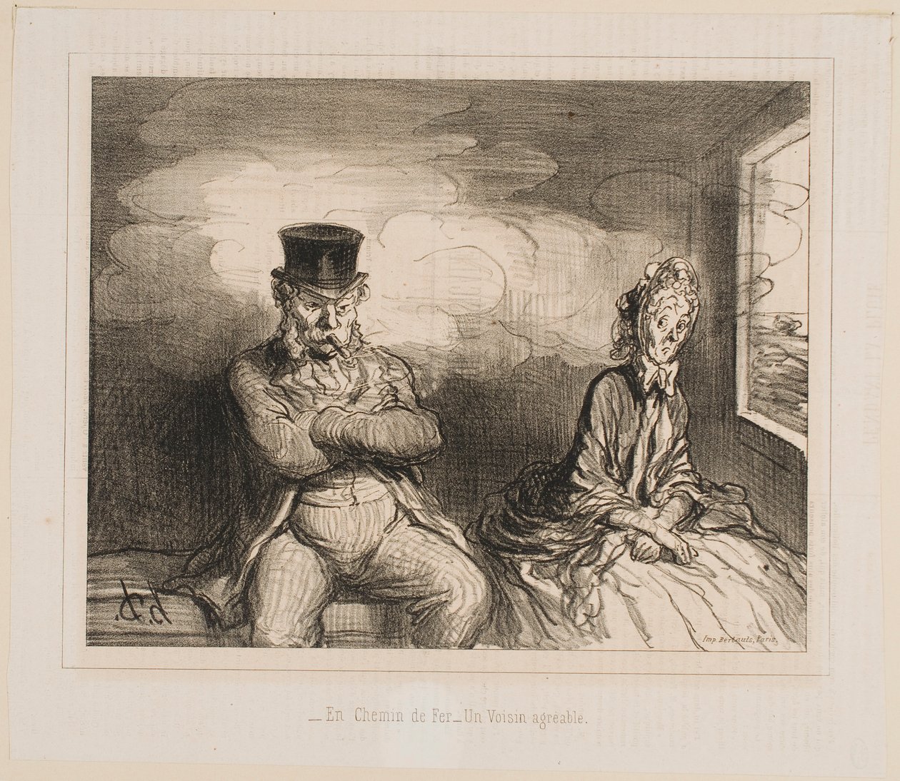 On the Train... A Pleasant Companion by Honoré Daumier