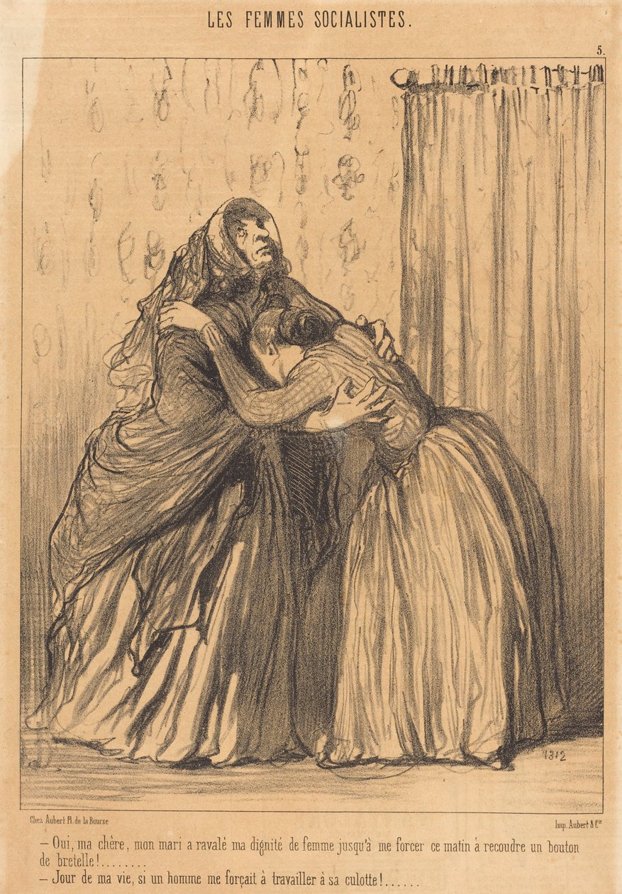 Yes, my dear, my husband swallowed my dignity... by Honoré Daumier