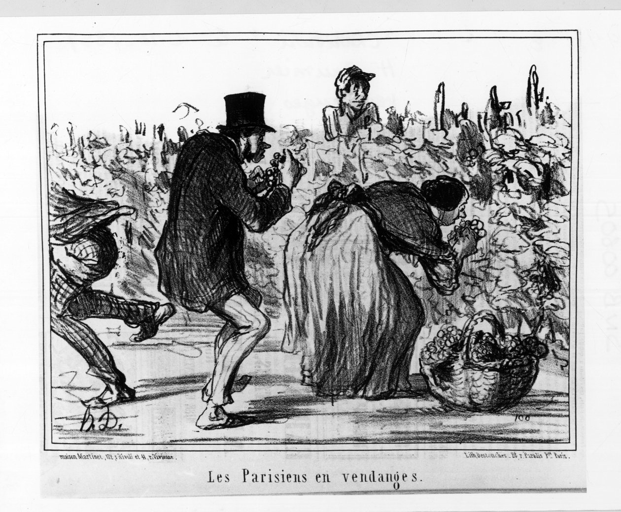 Parisian sketches: Parisians in harvest - by Daumier, in 
