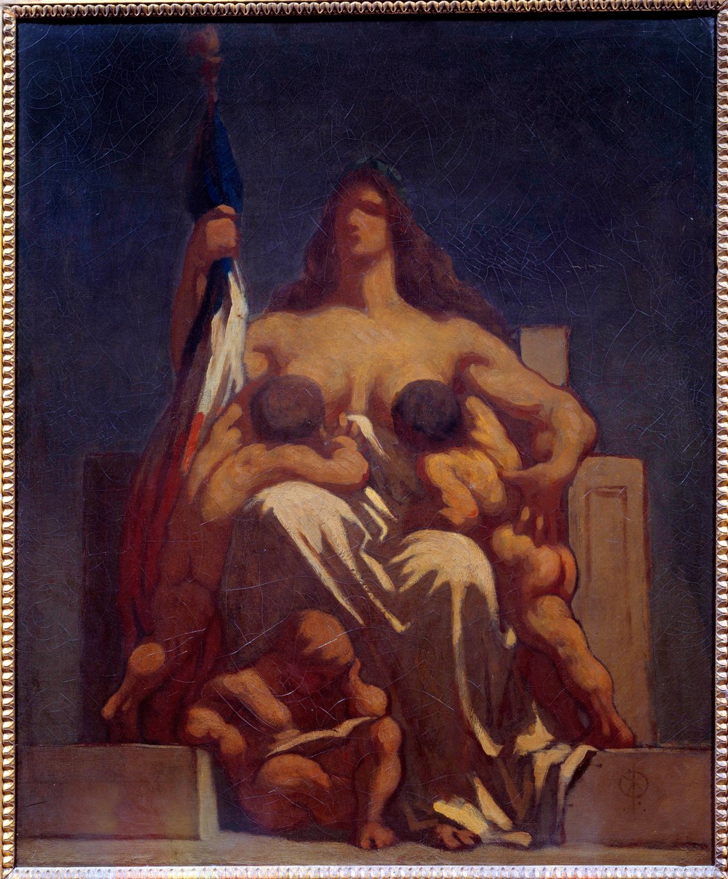 The Republic Allegory of France nursing her children by Honoré Daumier