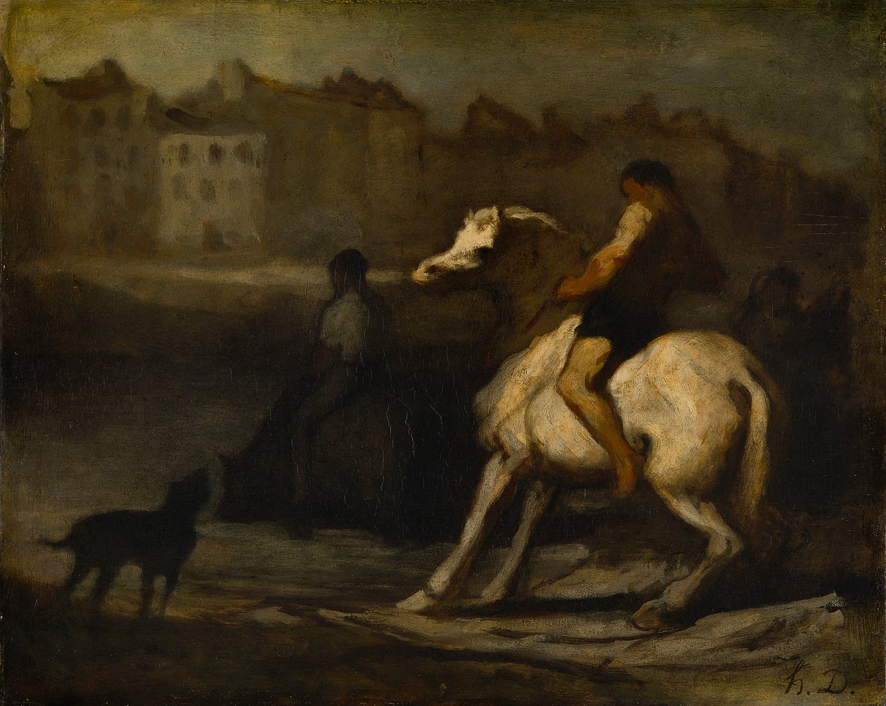 The Watering Place, Bank of the Seine, c.1855 by Honoré Daumier