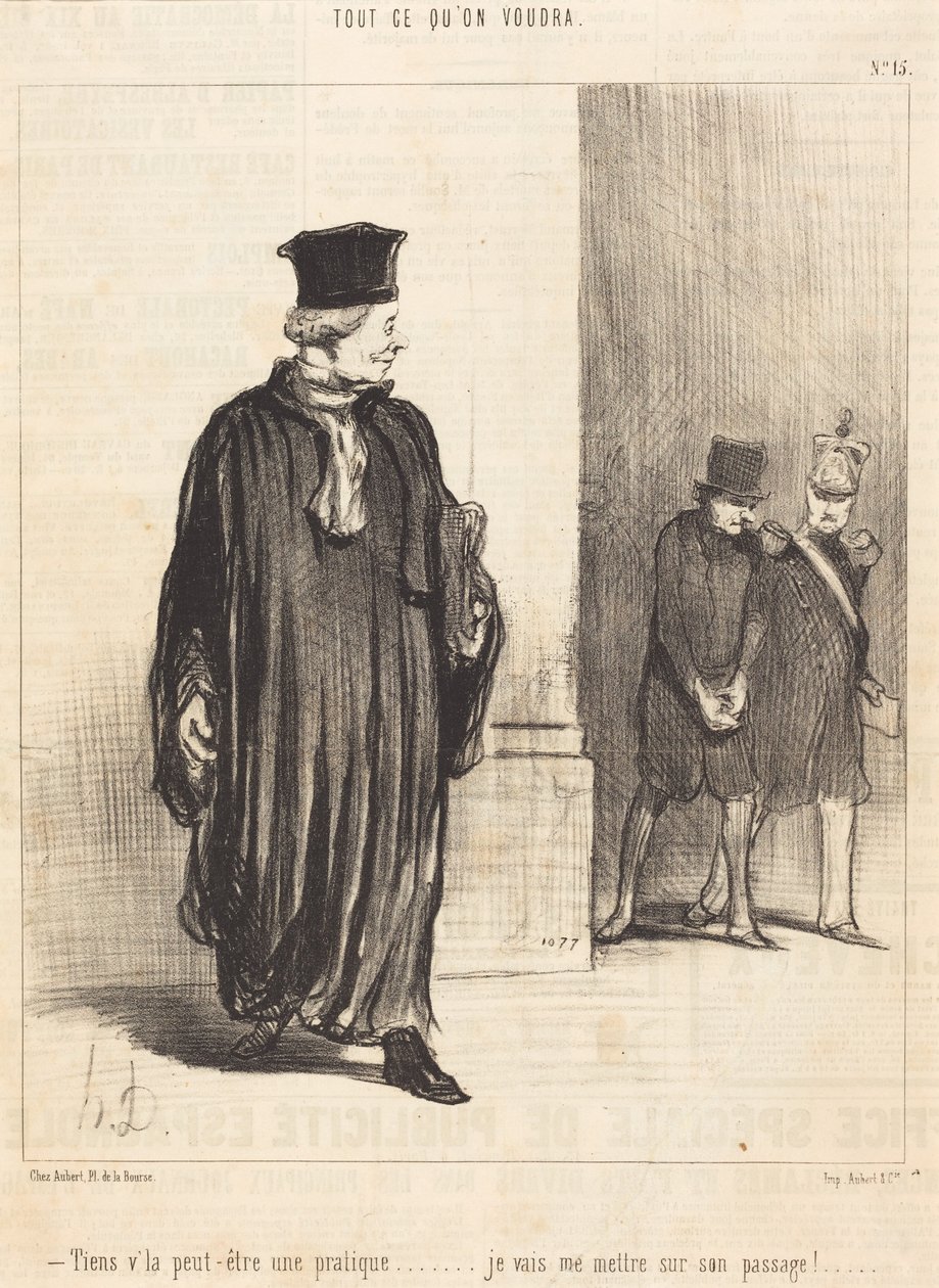 Here comes maybe a customer by Honoré Daumier