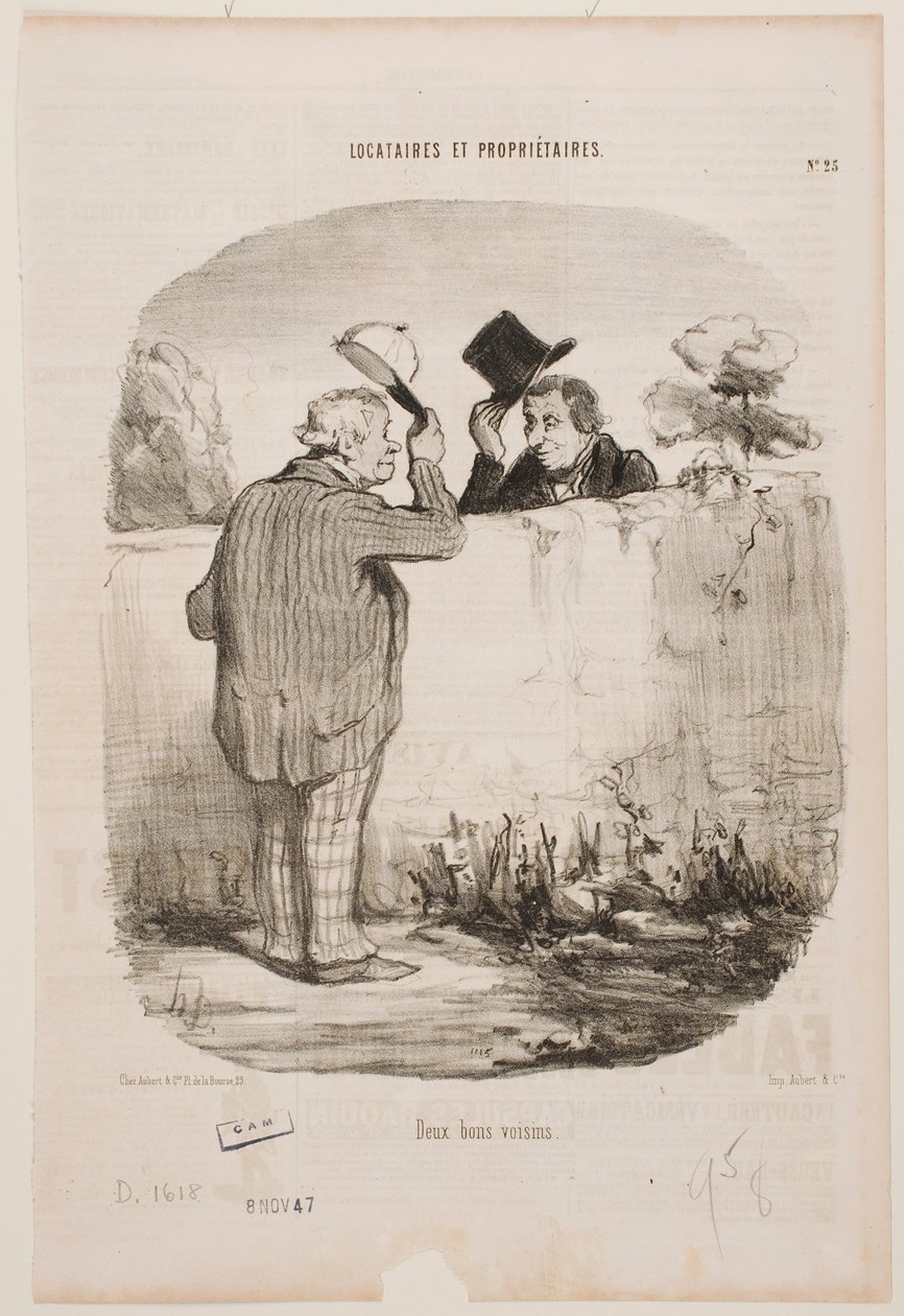 Two Good Neighbors by Honoré Daumier