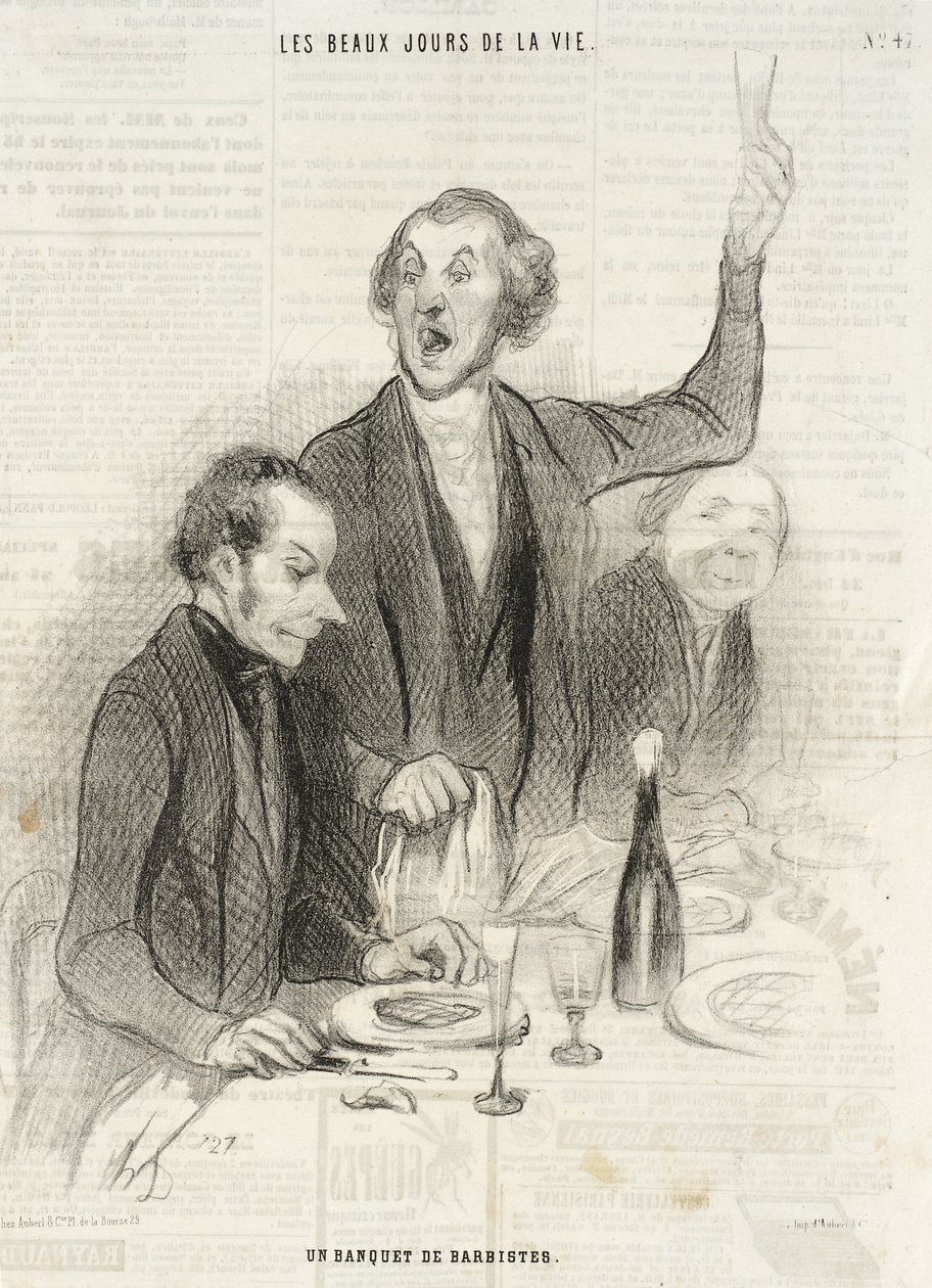 A Banquet of Barbistes by Honoré Daumier