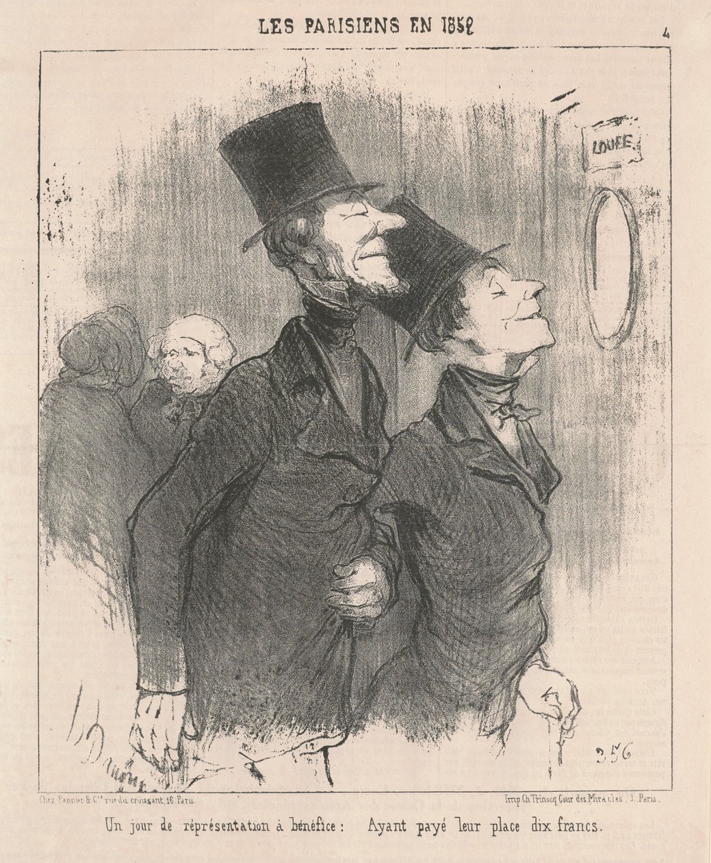 A Day of a Benefit Performance by Honoré Daumier
