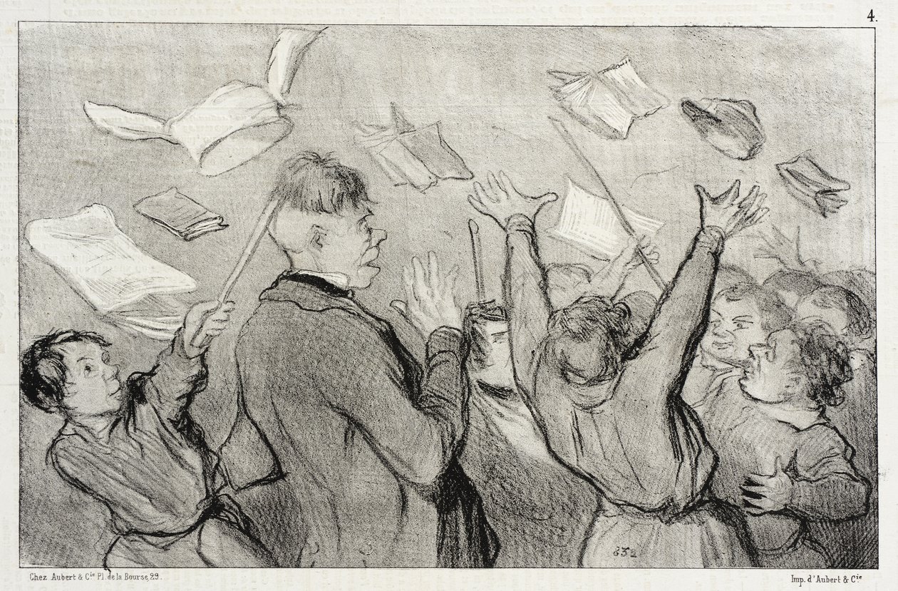 A Riot by Honoré Daumier