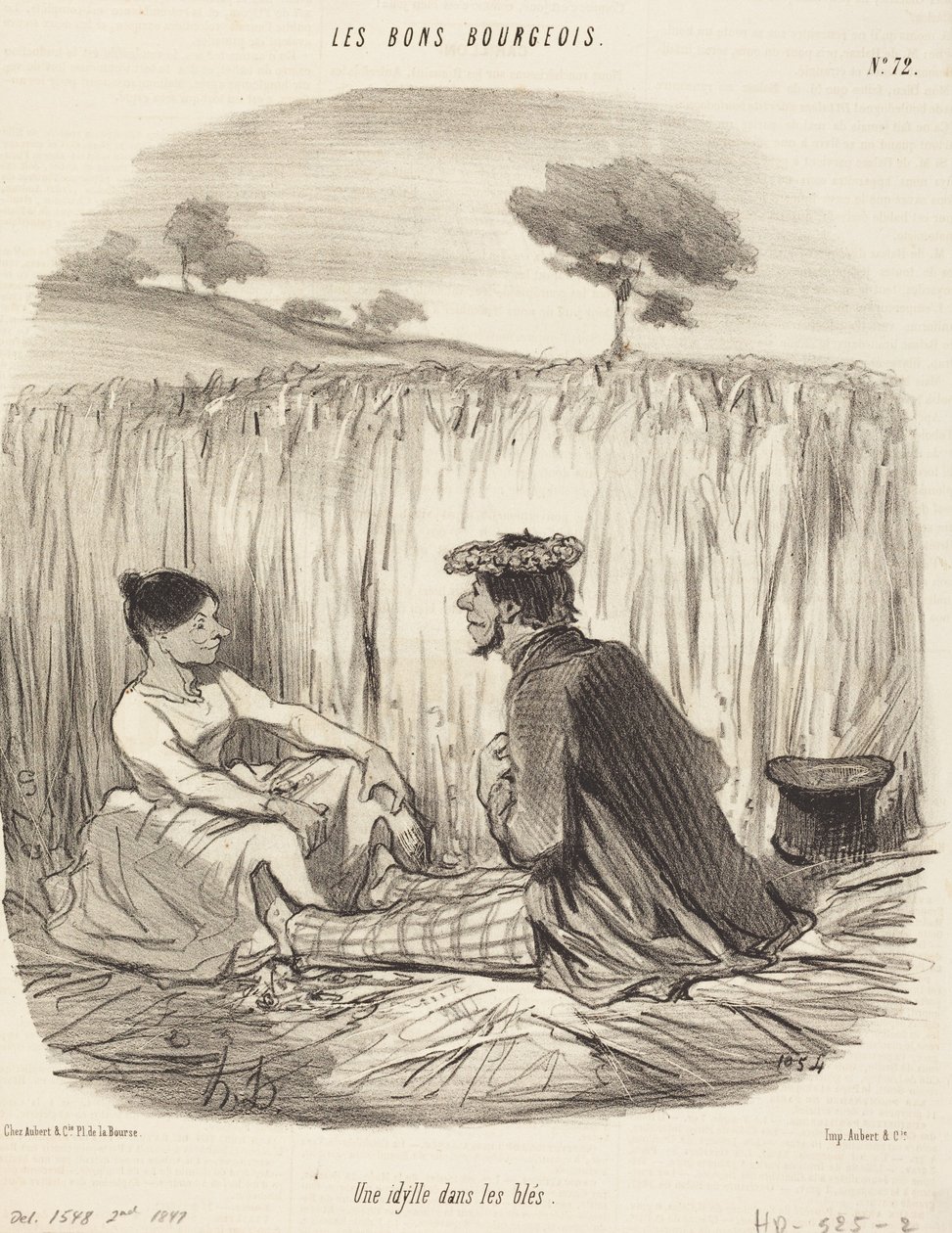 An Idyll in the Wheat by Honoré Daumier