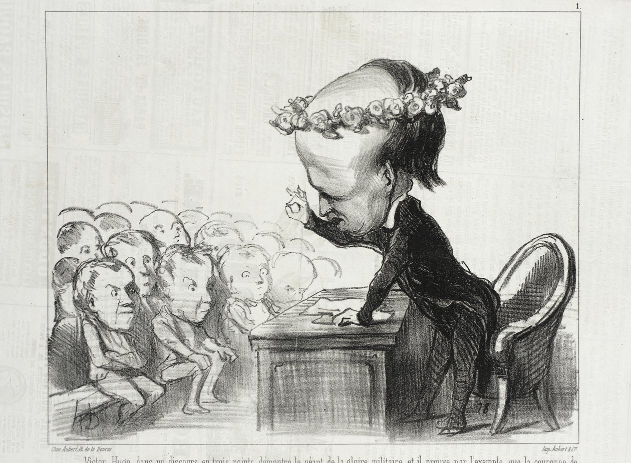 Victor Hugo in a Speech in Three Points... by Honoré Daumier