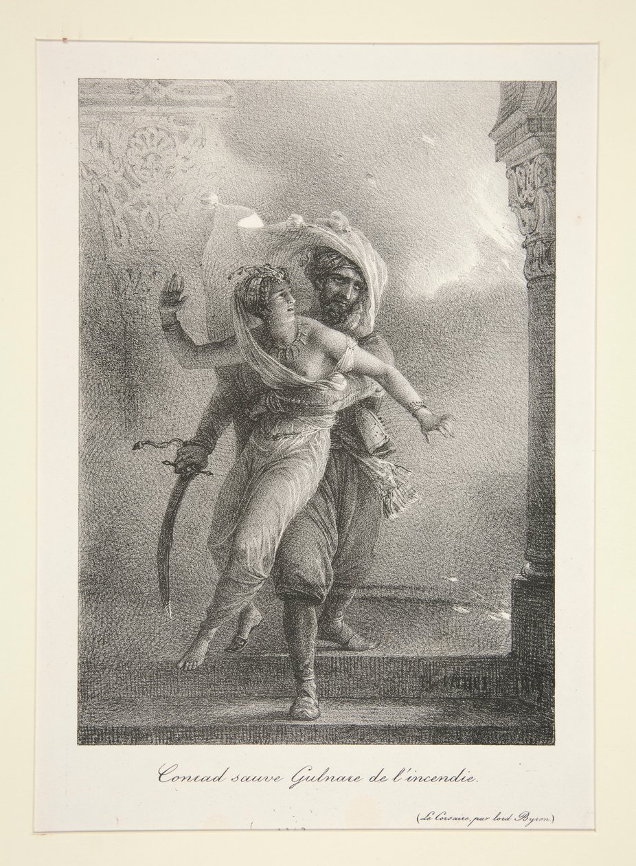 Conrad Saves Gulnare by Emile Jean Horace Vernet