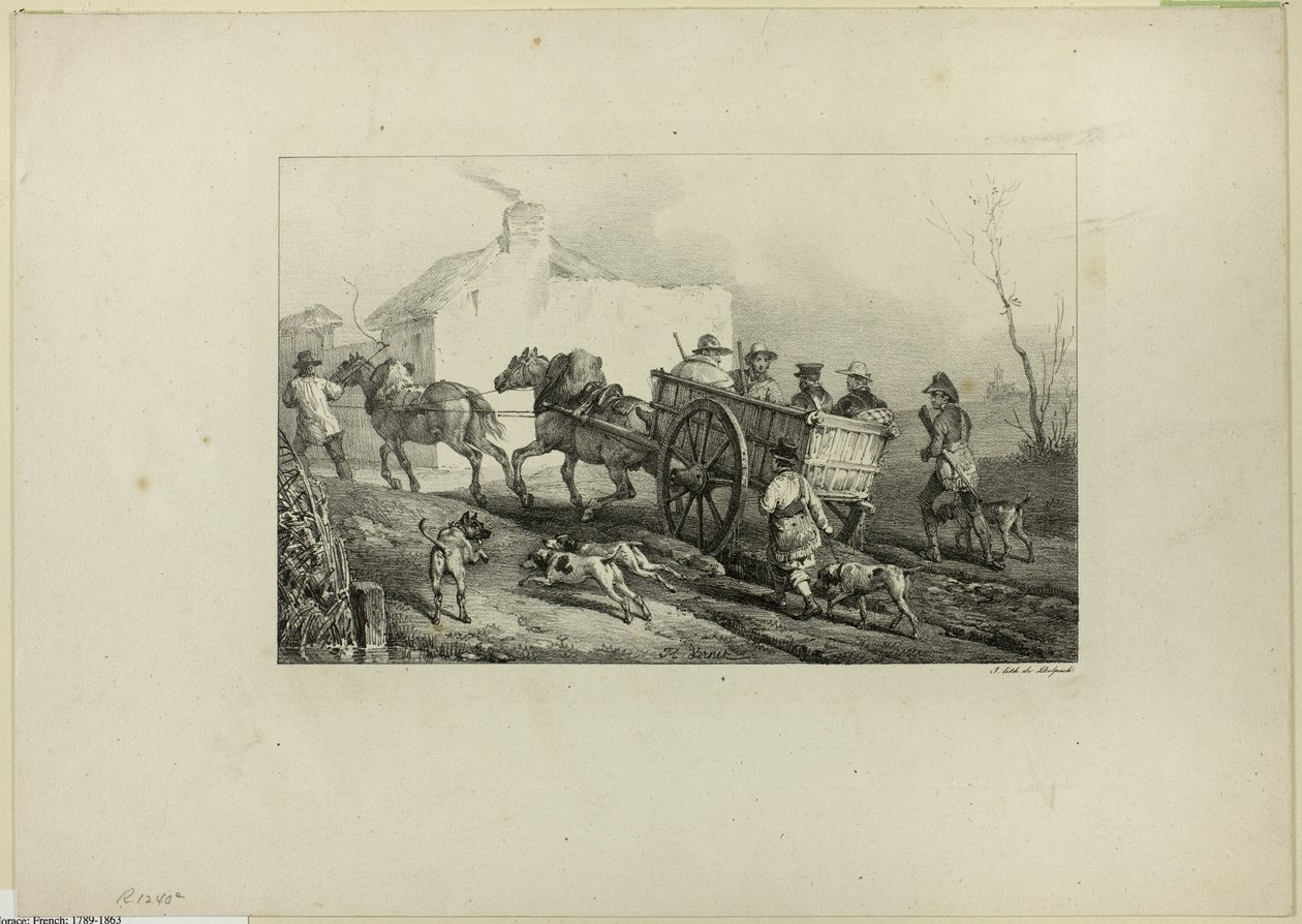 Hunters by Emile Jean Horace Vernet