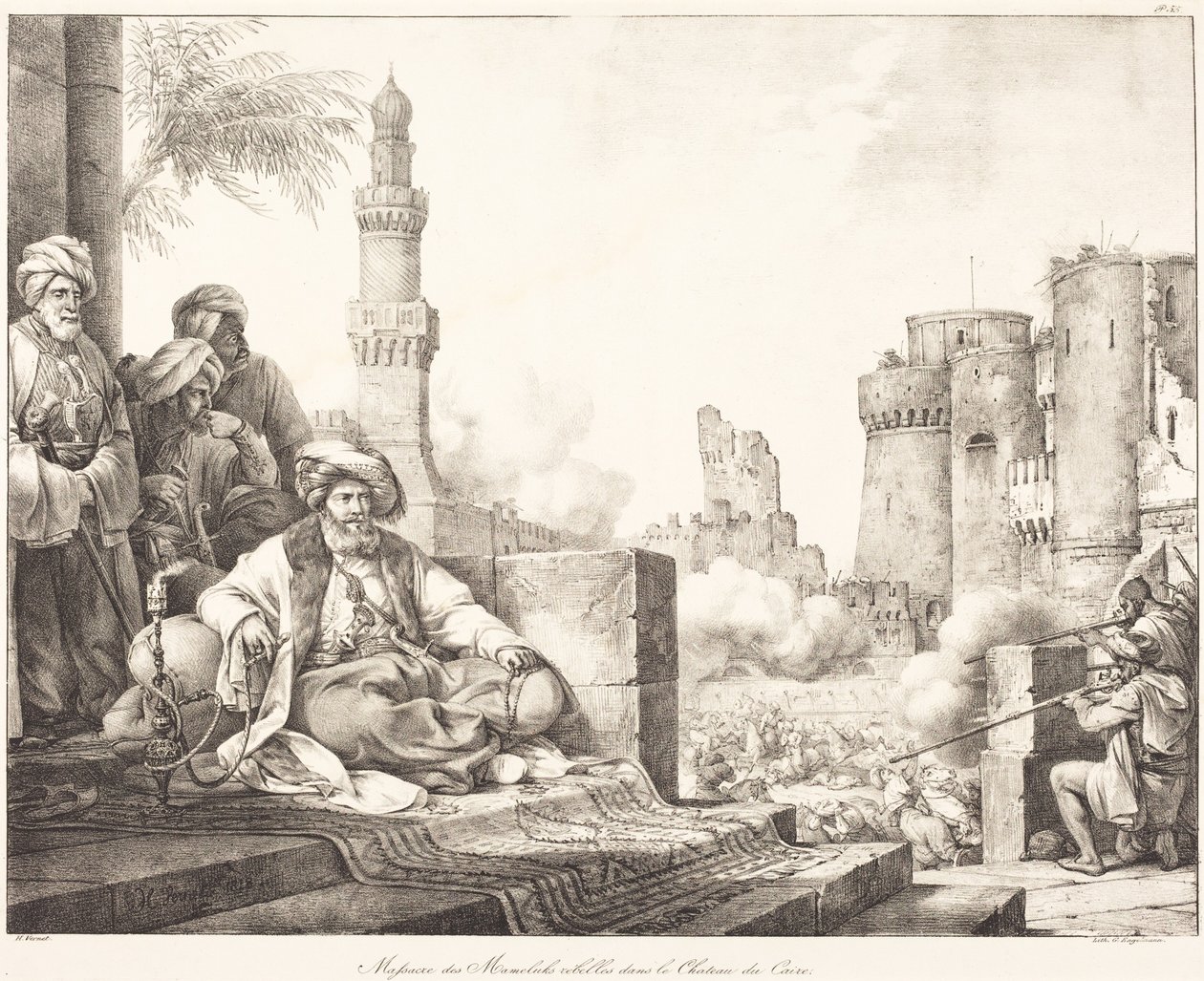 Massacre of the Rebel Mamelukes in the Castle of Cairo by Horace Vernet