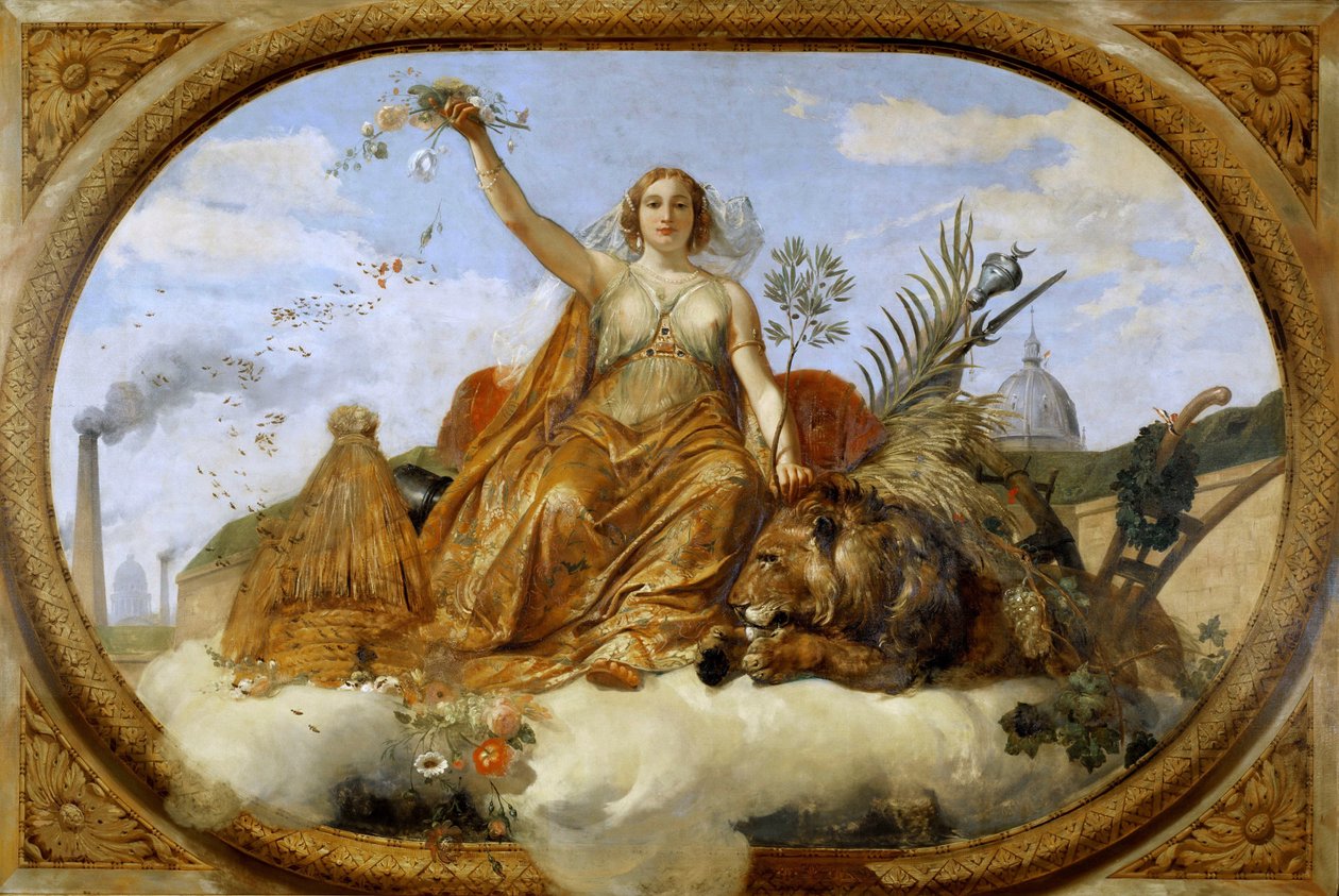 Peace Ceiling Painting, Salle des Pas Perdus by Emile Jean Horace Vernet