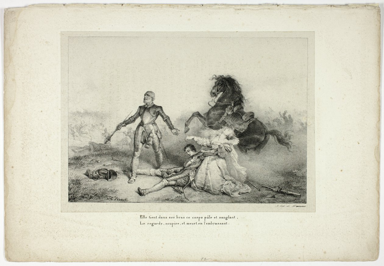 She Held in Her Arms the Corpse Pale and Bloody by Emile Jean Horace Vernet