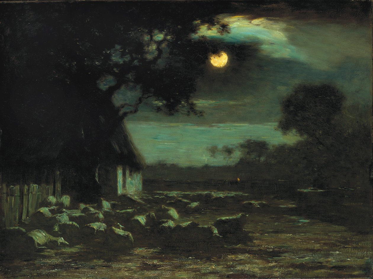 Sheepyard, Moonlight by Horatio Walker