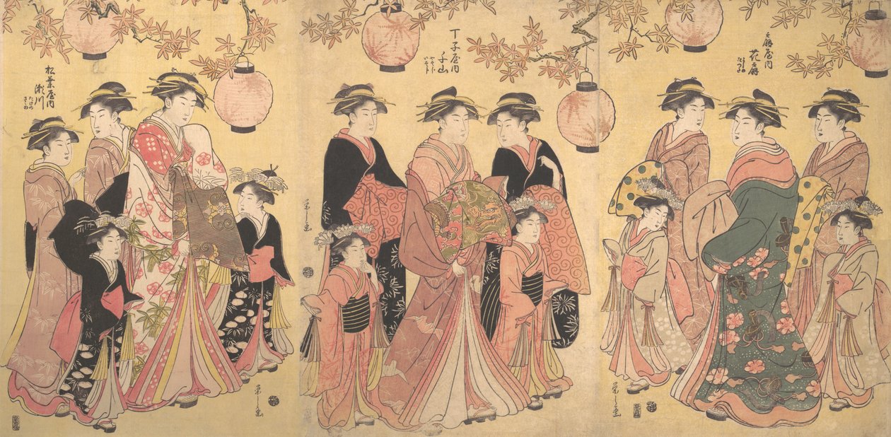 The Yoshiwara Parade in Autumn, ca. 1793 by Hosoda Eishi