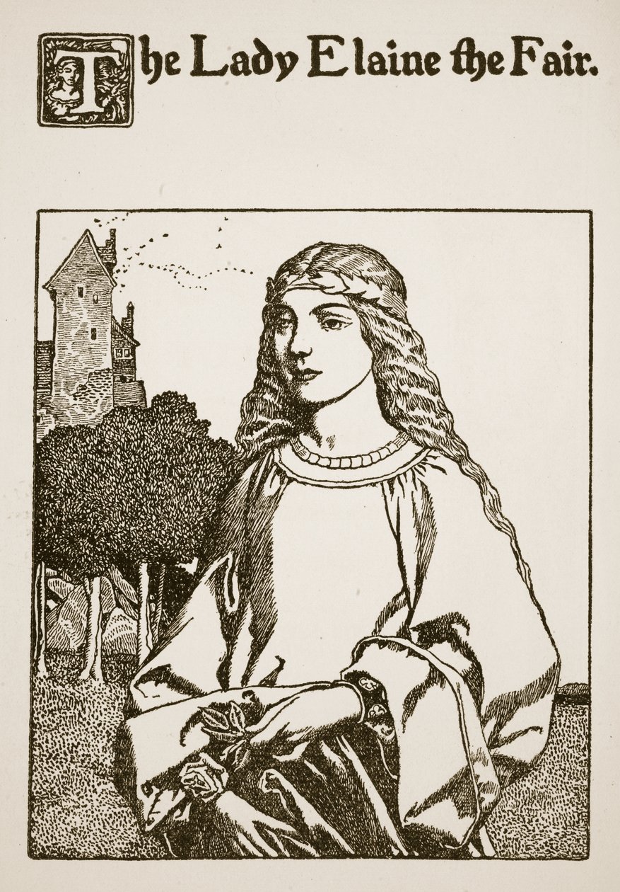 The Lady Elaine the Fair, illustration from 
