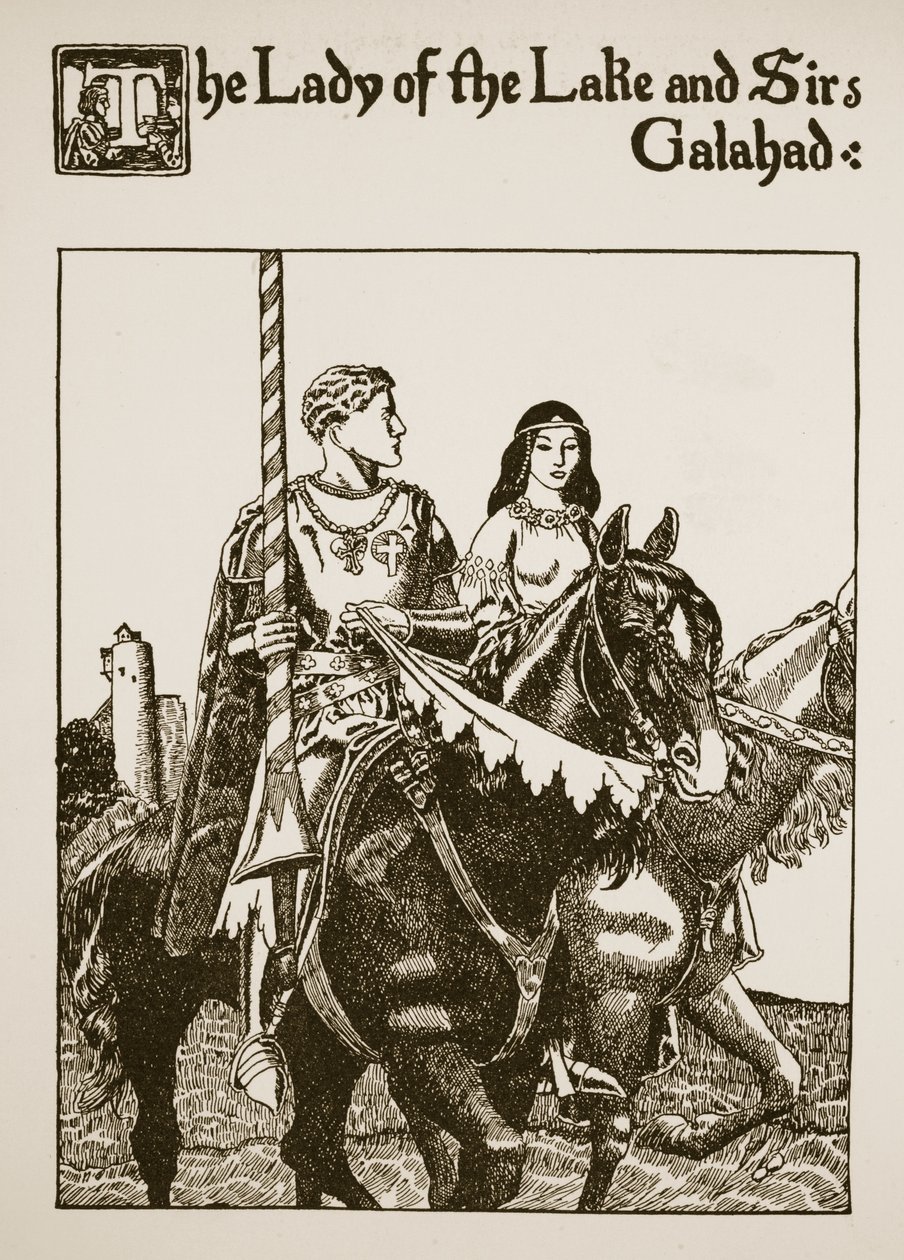 The Lady of the Lake and Sir Galahad, illustration from 