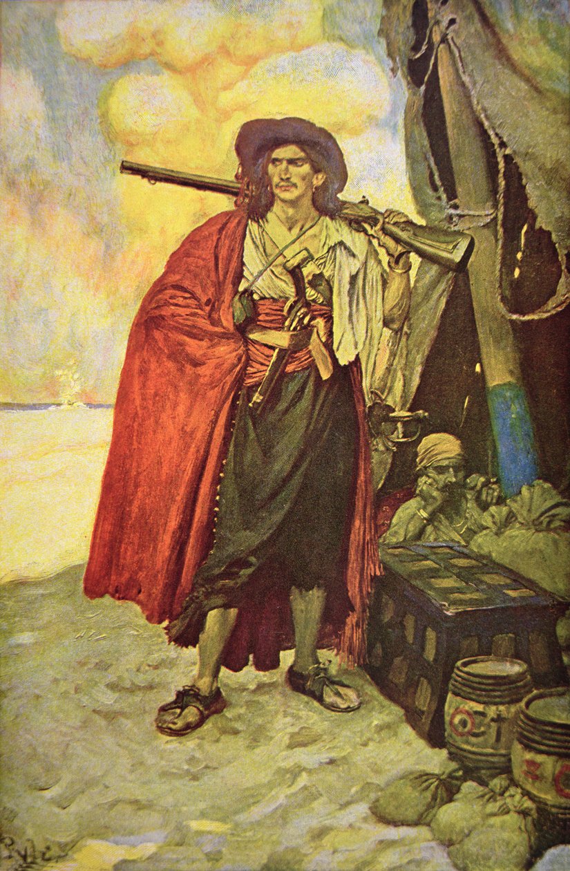 Buccaneer of Hispaniola in the Caribbean by Howard (after) Pyle