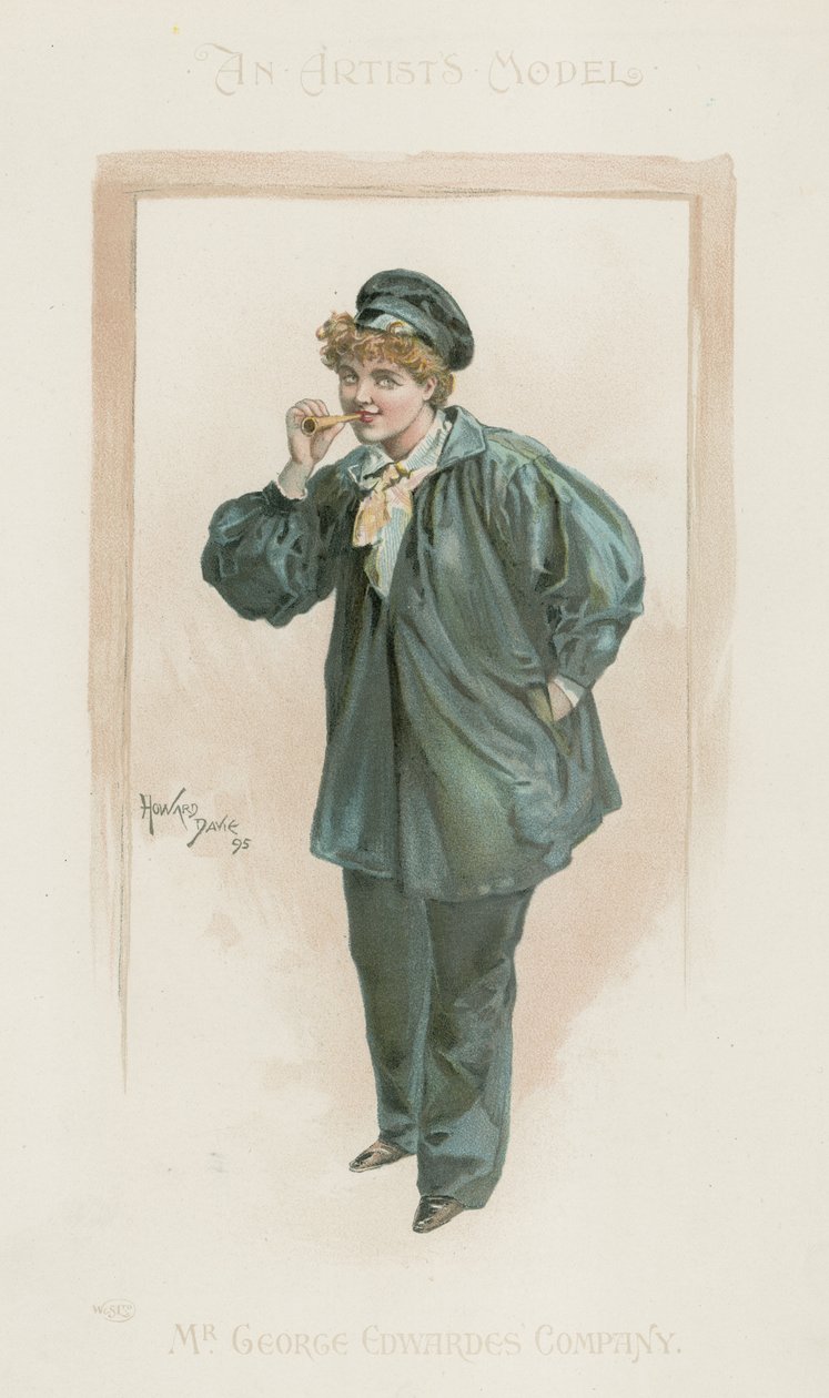Full-length portrait of a woman by Howard Davie