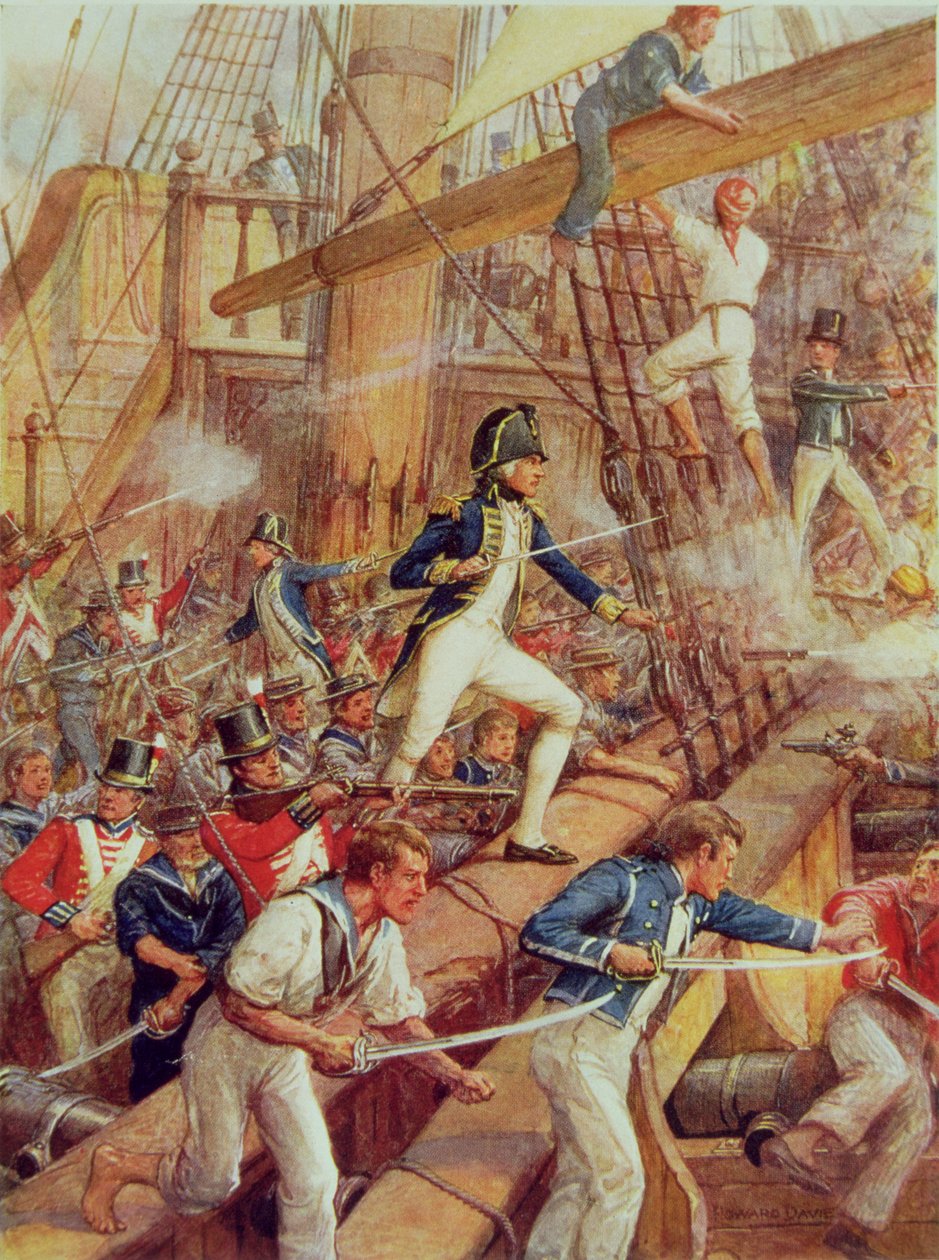 Horatio Nelson (1758-1805) boarding the 