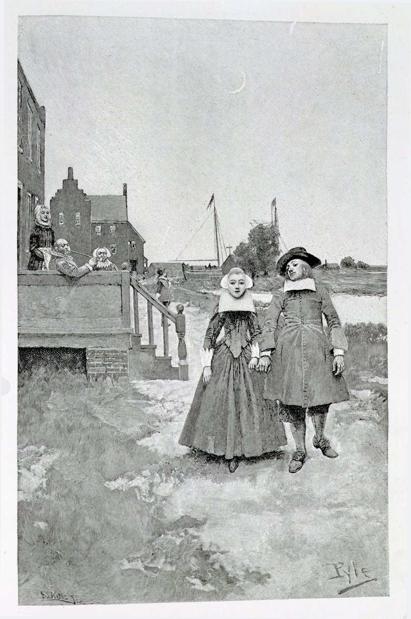 Along the Canal in Old Manhattan, illustration from 