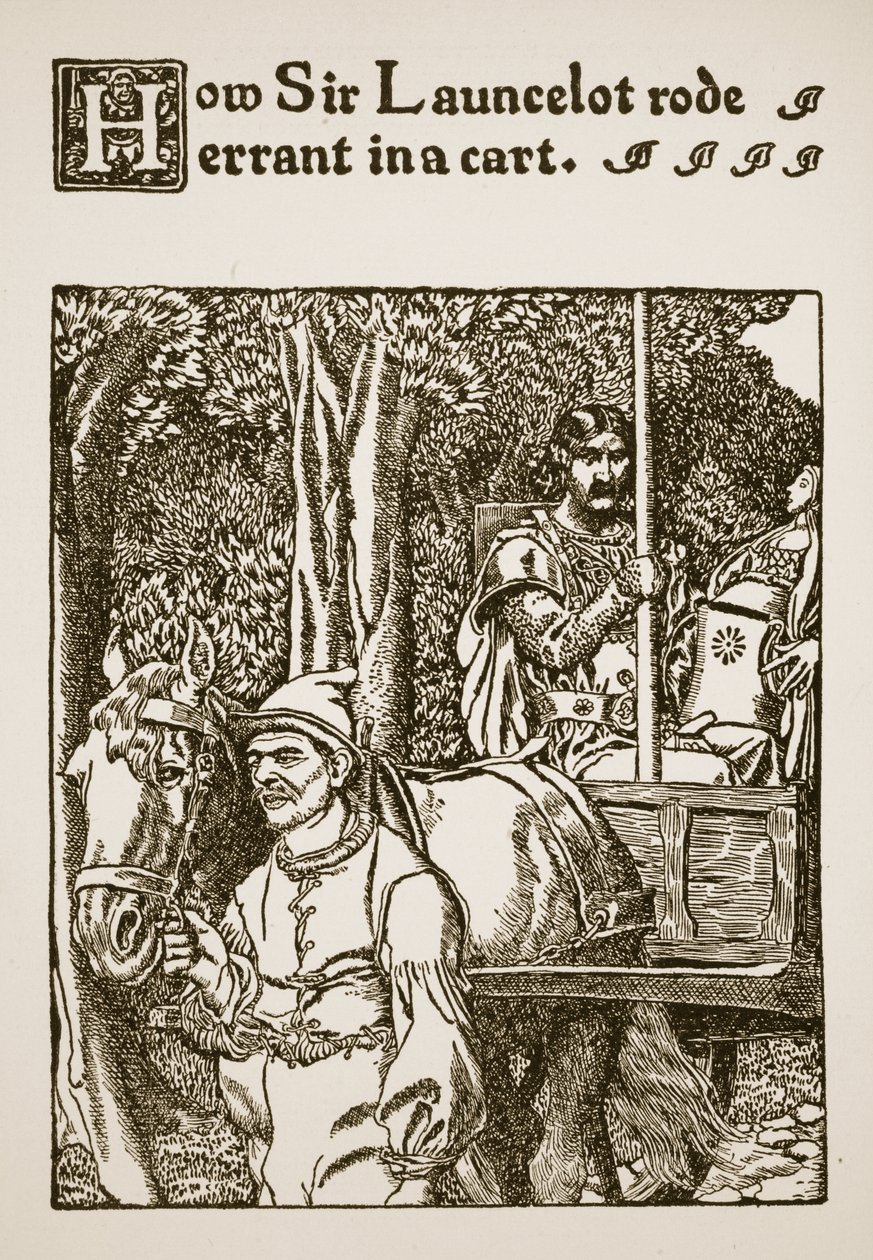 How Sir Launcelot Rode Errant in a Cart, Illustration from 'The Story ...