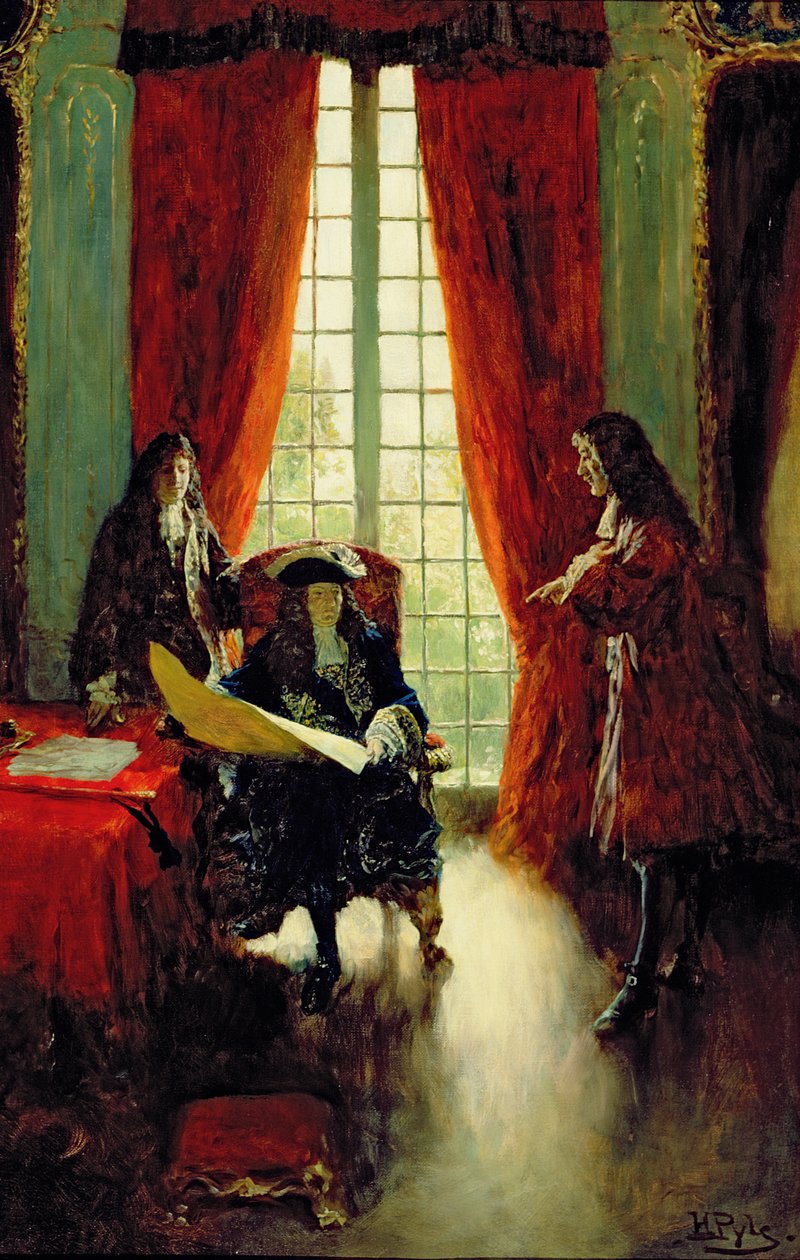 La Salle Petitions the King for Permission to Explore the Mississippi (book illustration) by Howard Pyle