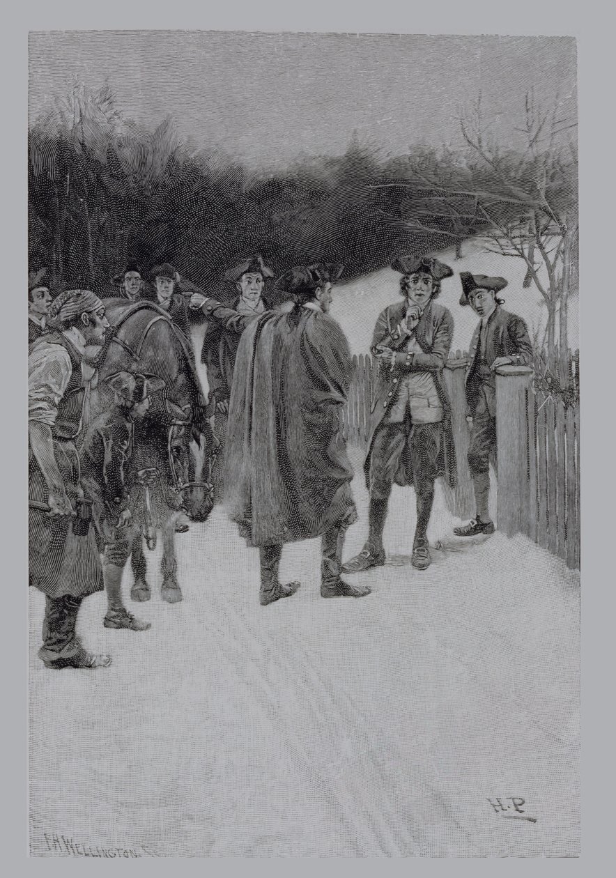 Paul Revere Bringing News to Sullivan, engraved by F.H. Wellington, illustration from 
