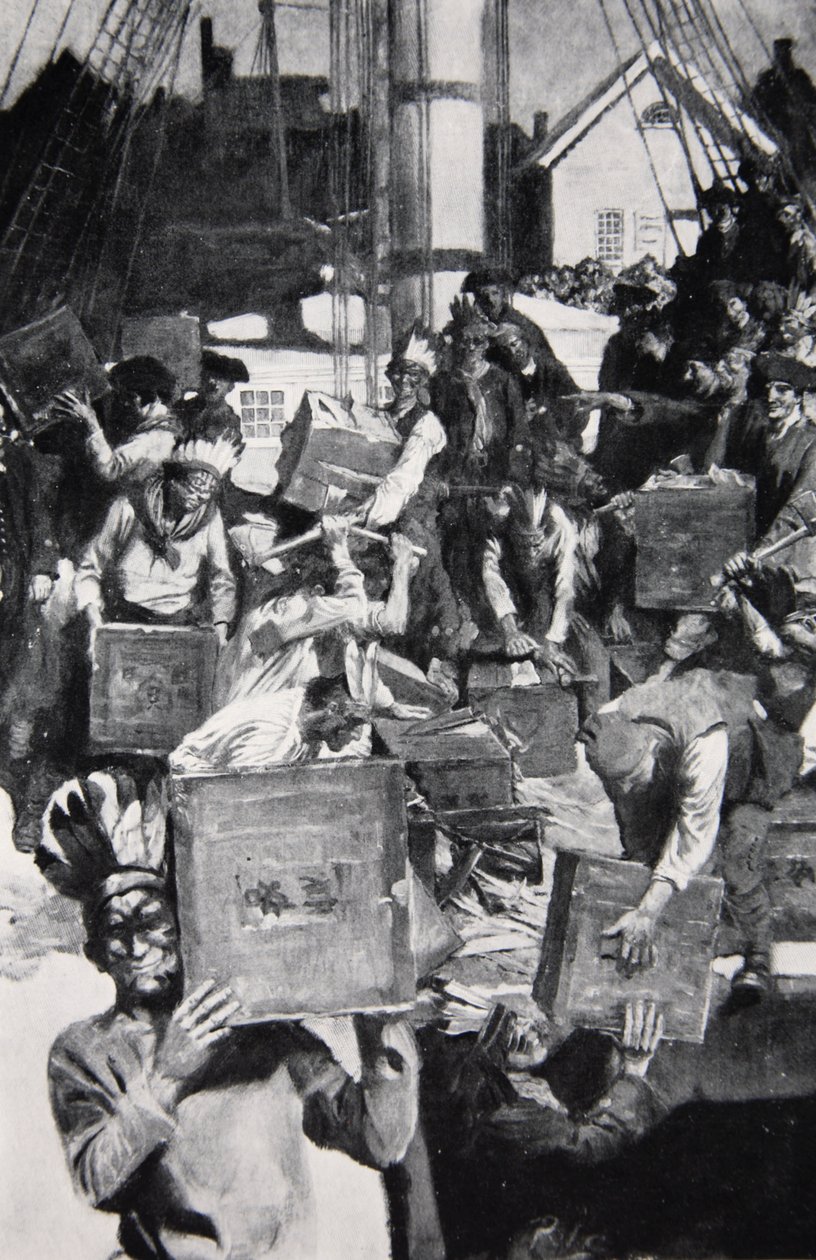 The Boston Tea Party, illustration from Harper