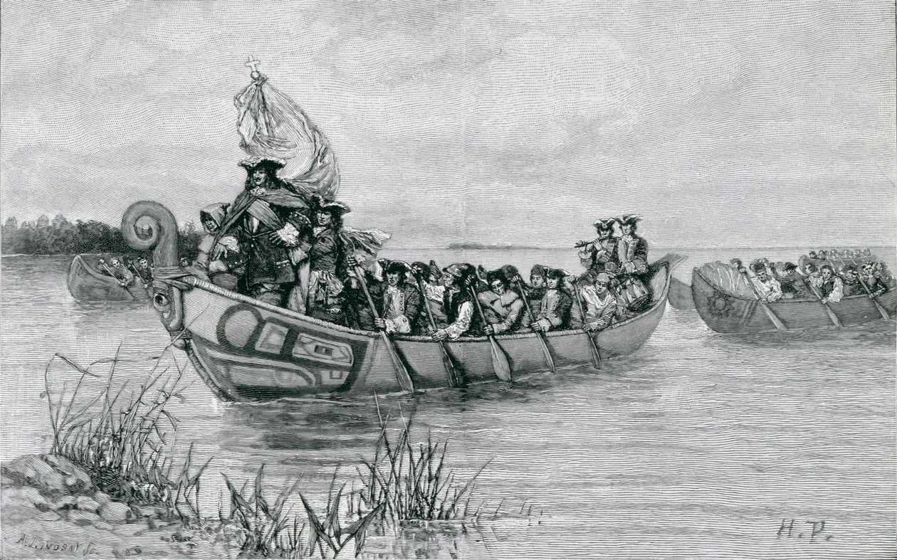 The Landing of Cadillac, illustration from 