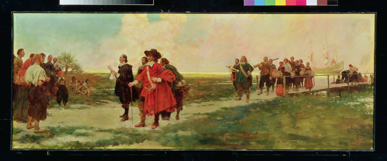 The Landing of Carteret in New Jersey by Howard Pyle