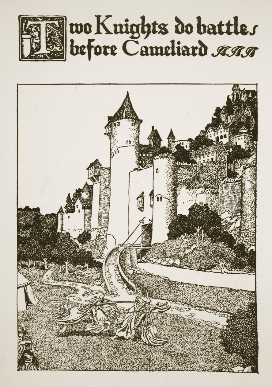 Two Knights Do Battle Before Cameliard by Howard Pyle