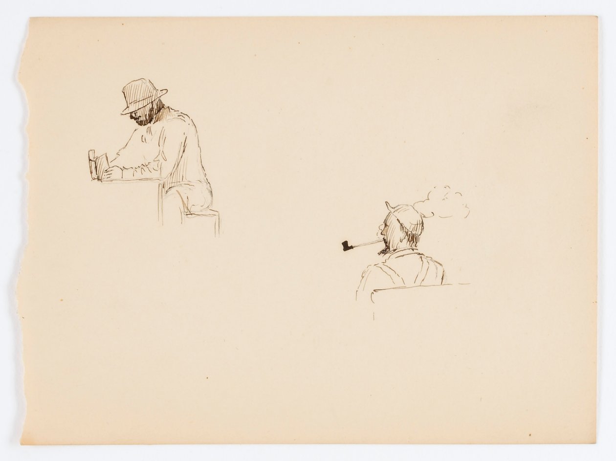 Untitled (Two Drawings of Men) by Howard Russell Butler