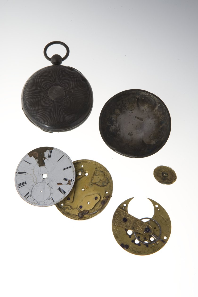 Silver pocket watch of Col. Austin M. Standish, Missouri State Guard (Confederate) by Howard and Davis Denison