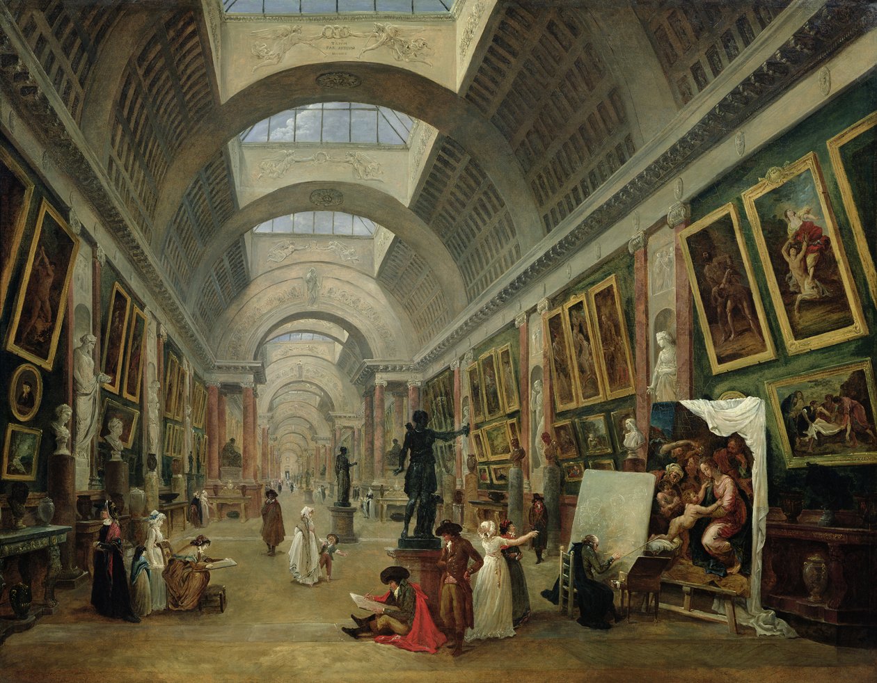 View of the Grand Gallery of the Louvre, 1796 by Hubert Robert