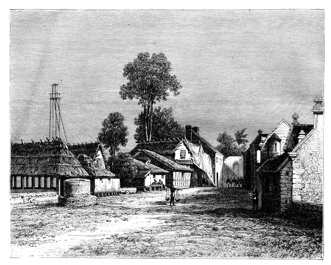 A street of Macassar, Celebes, Indonesia, 19th century by Hubert Clerget