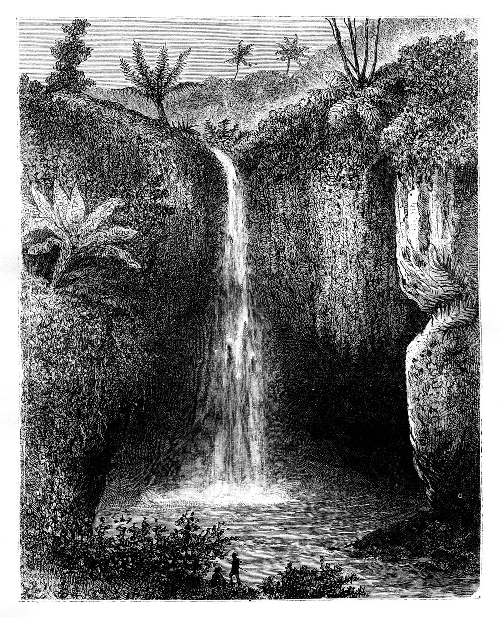 Fall of the river, Tondano, Indonesia, 19th century by Hubert Clerget