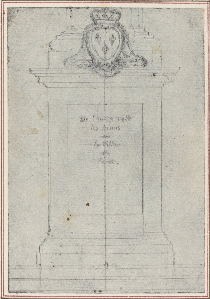 A Plinth Surmounted by the Arms of the King of France by Hubert Francois Gravelot