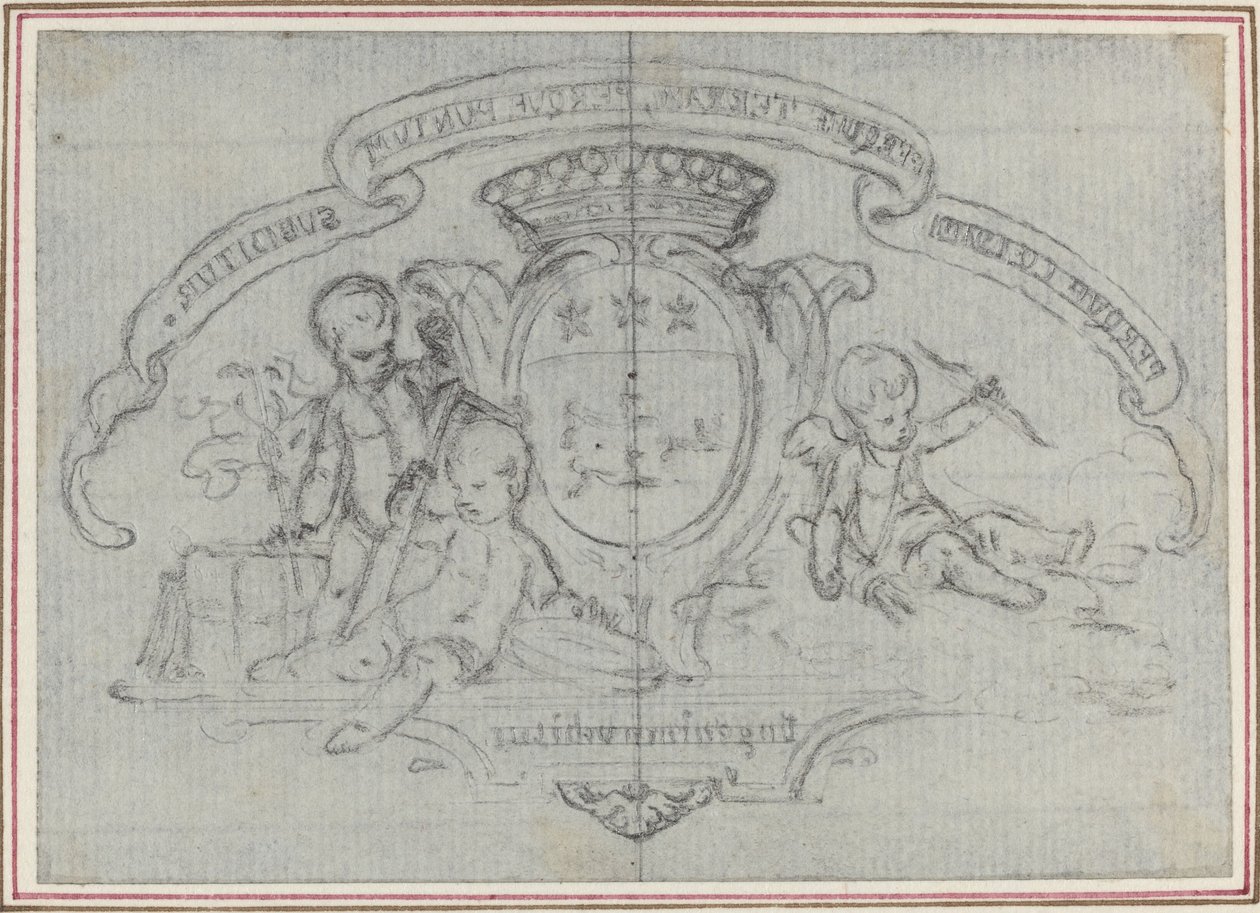 Coat of Arms with Three Putti by Hubert Francois Gravelot
