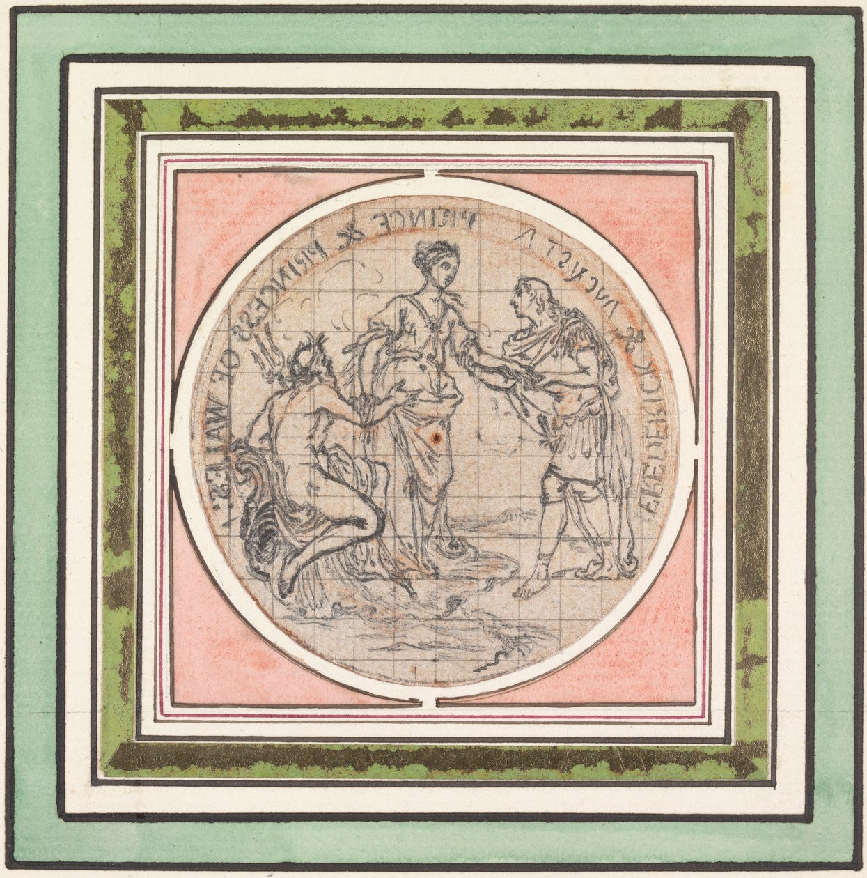 Design for a Medal: Frederick and Augusta, Prince and Princess of Wales by Hubert Francois Gravelot
