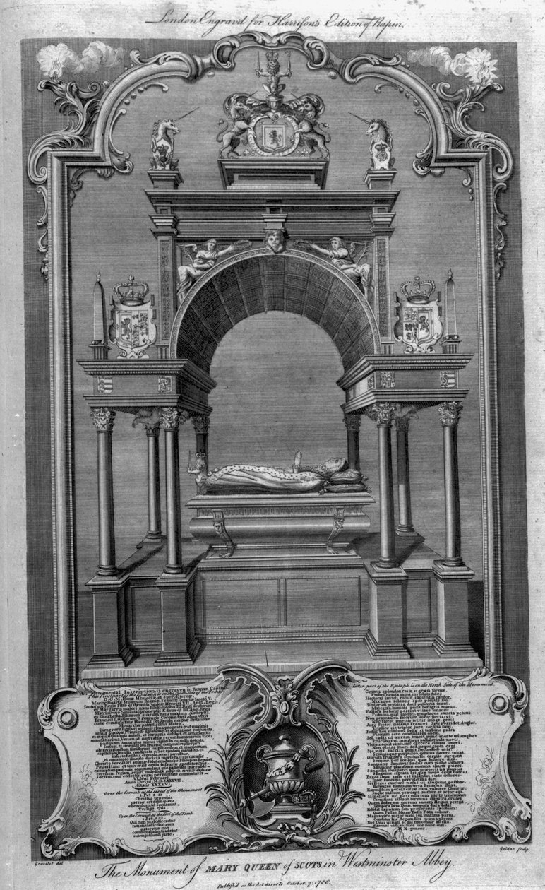 The Monument of Mary Queen of Scots in Westminster Abbey, Illustration from Rapin