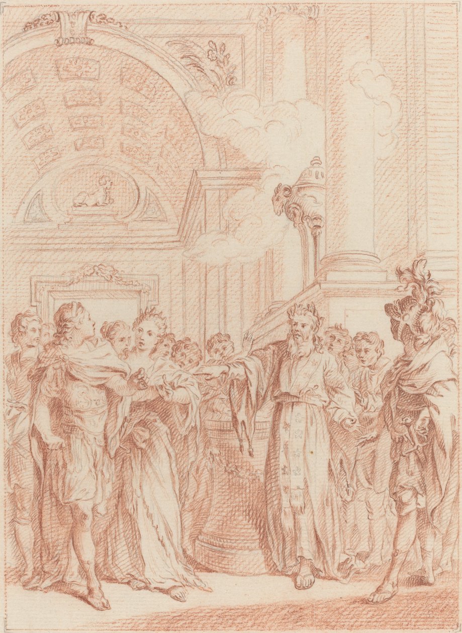 Tremblez malheureux Roi, votre Règne est passé by Hubert Francois Gravelot