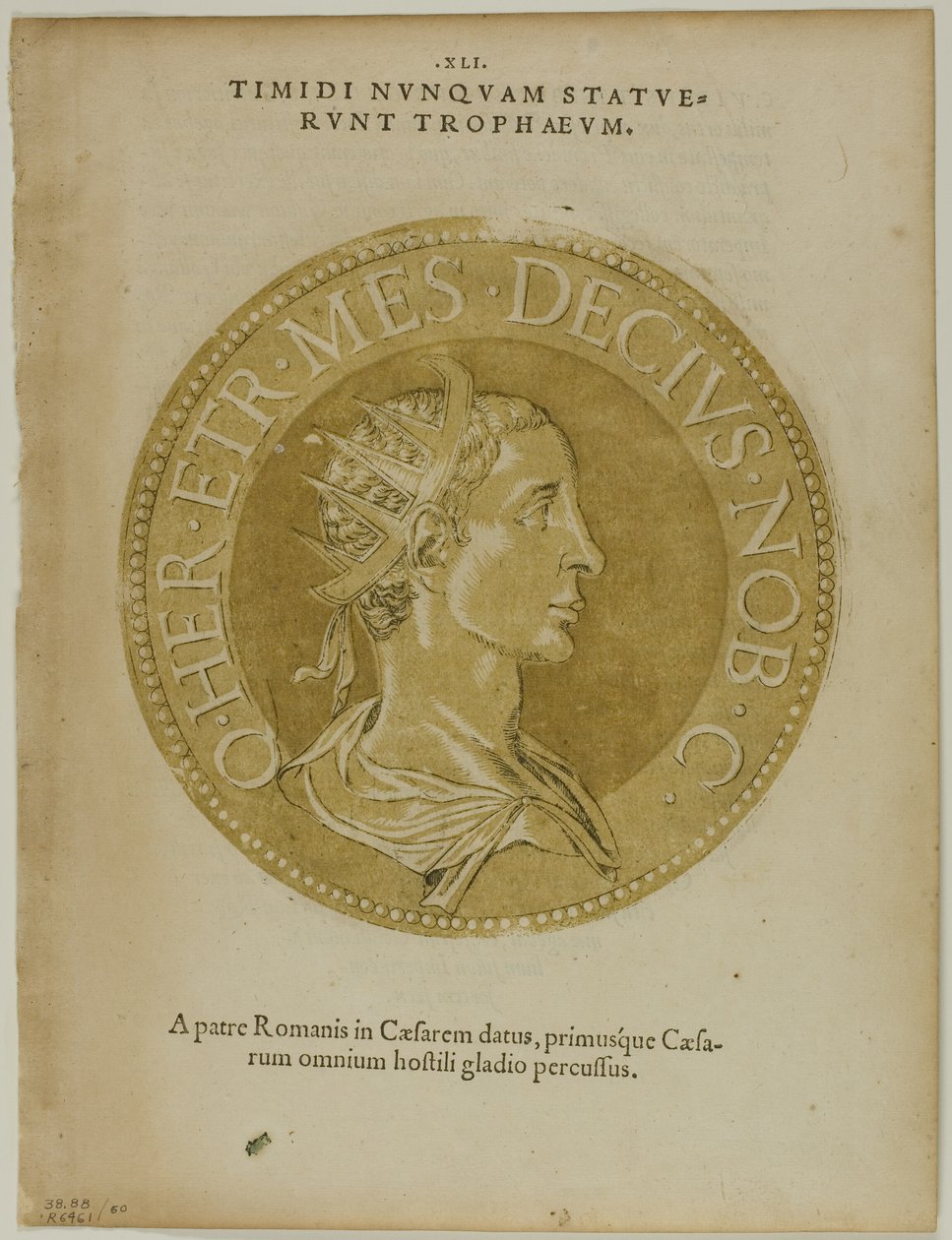 Emperor Decius from Icones Imperatorum Romanorum, plate 60 from Woodcuts from Books of the XVI Century by Hubert Goltzius