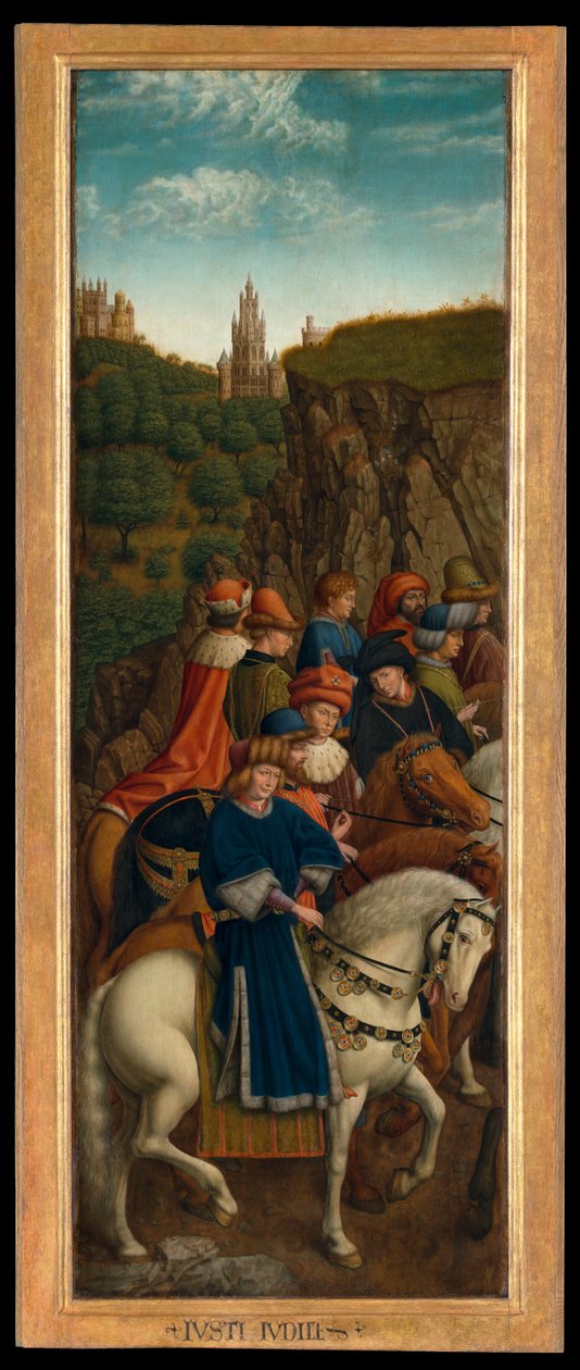 The Just Judges, lower left panel of the Ghent Altarpiece by Hubert & Jan van (1390 1441) (after) Eyck