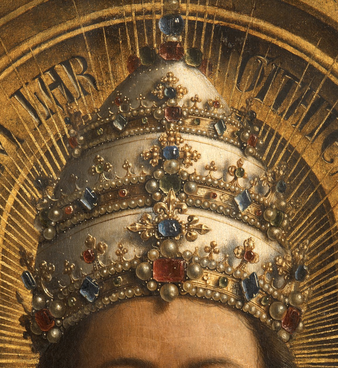 Detail of God the Father, Central Panel of the Ghent Altarpiece (detail) by Hubert & Jan van (1390 1441) Eyck