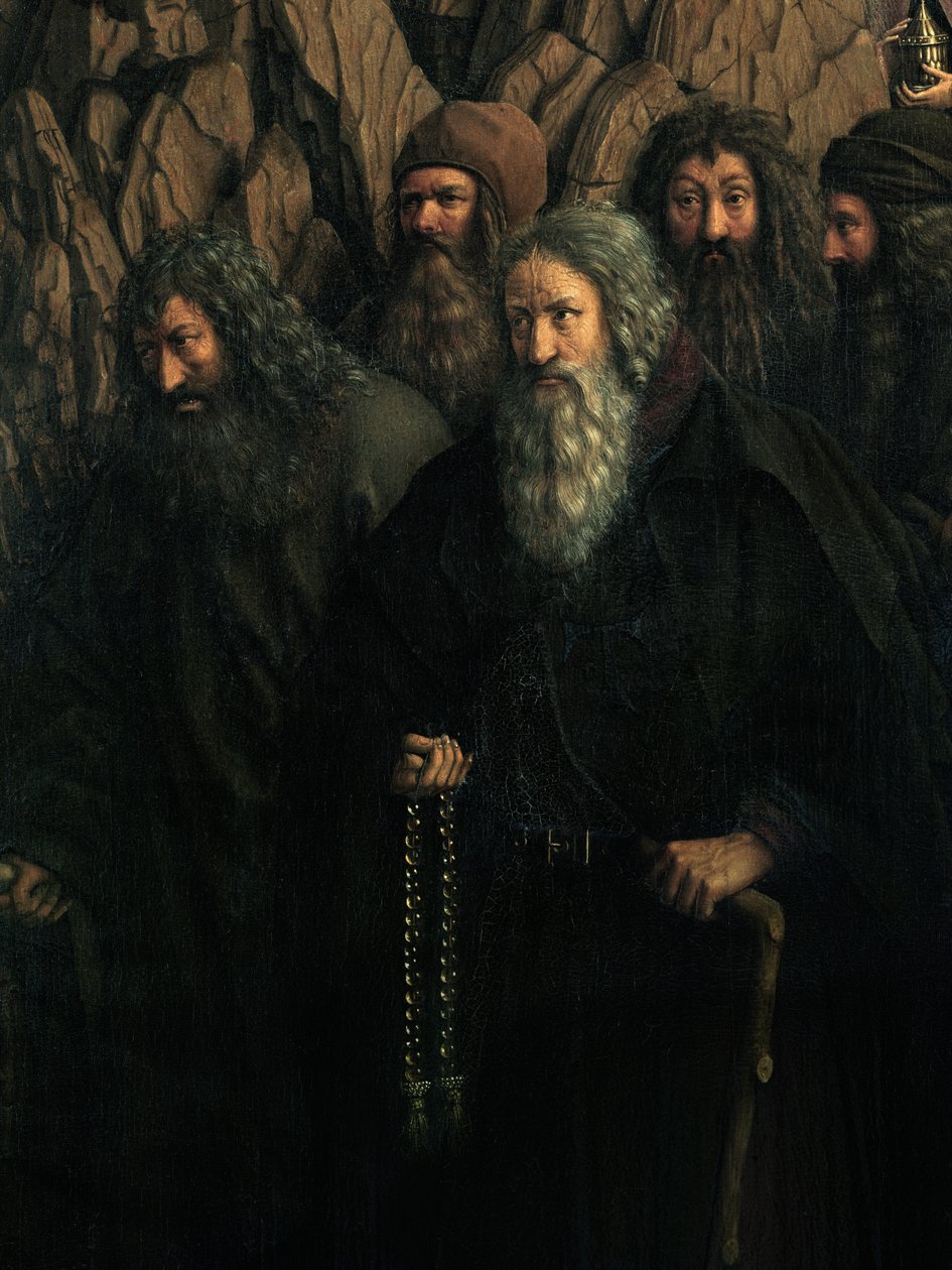 The Hermits (detail) by Hubert & Jan van (1390 1441) Eyck